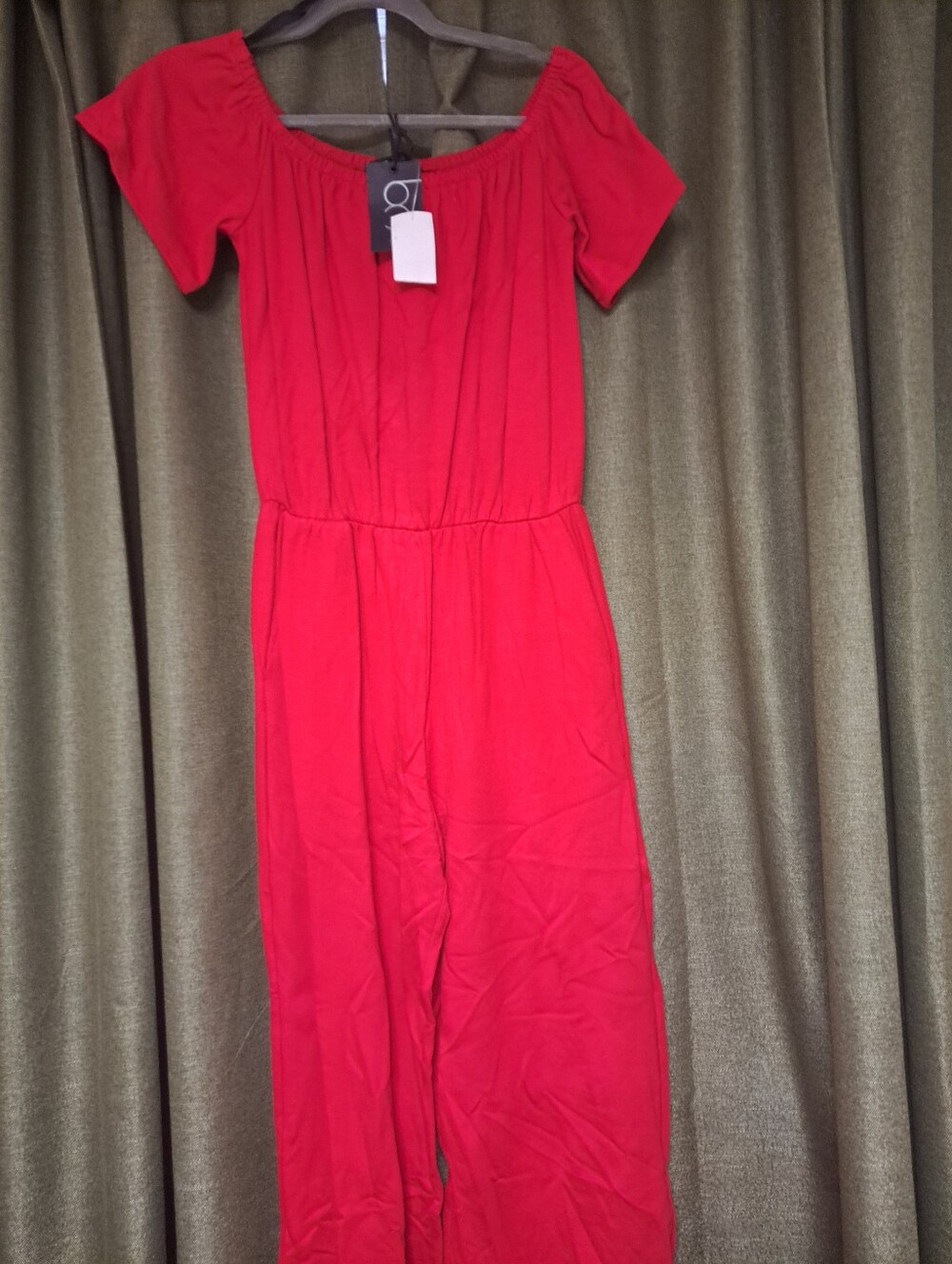 Bright Red Off-Shoulder Romper